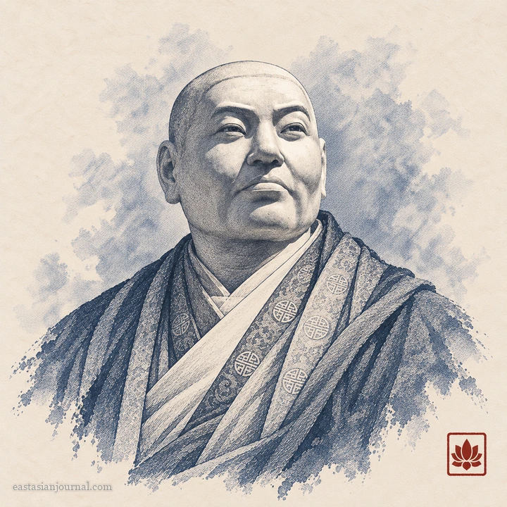 Portrait of Danzanravjaa, ink-wash illustration