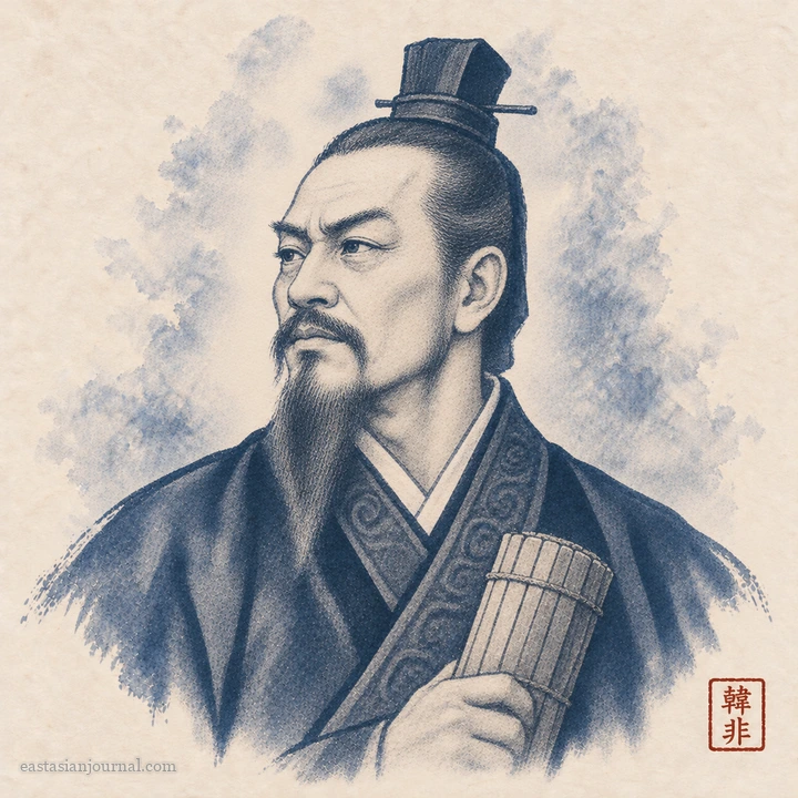 Portrait of Han Fei, ink-wash illustration