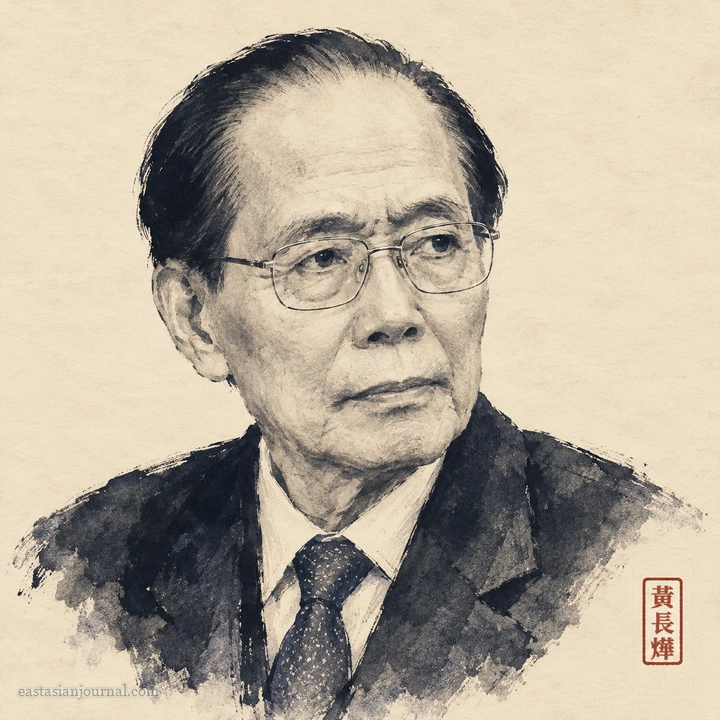 Portrait of Hwang Jang-yop, ink-wash illustration