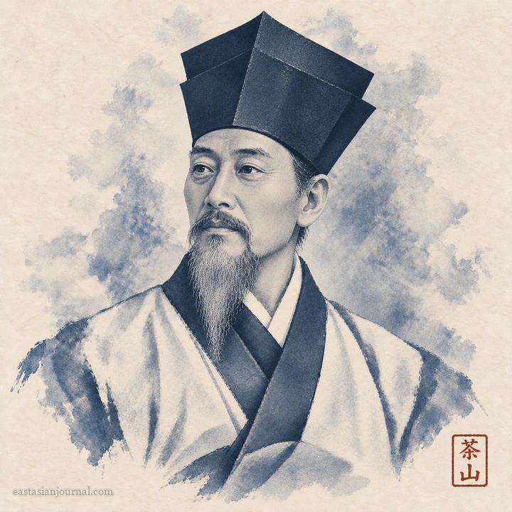Portrait of Jeong Yak-yong, ink-wash illustration