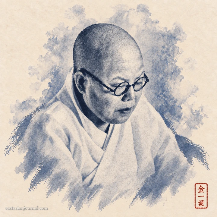 Portrait of Kim Iryeop, ink-wash illustration