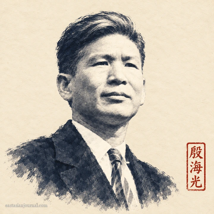 Portrait of Yin Haiguang, ink-wash illustration